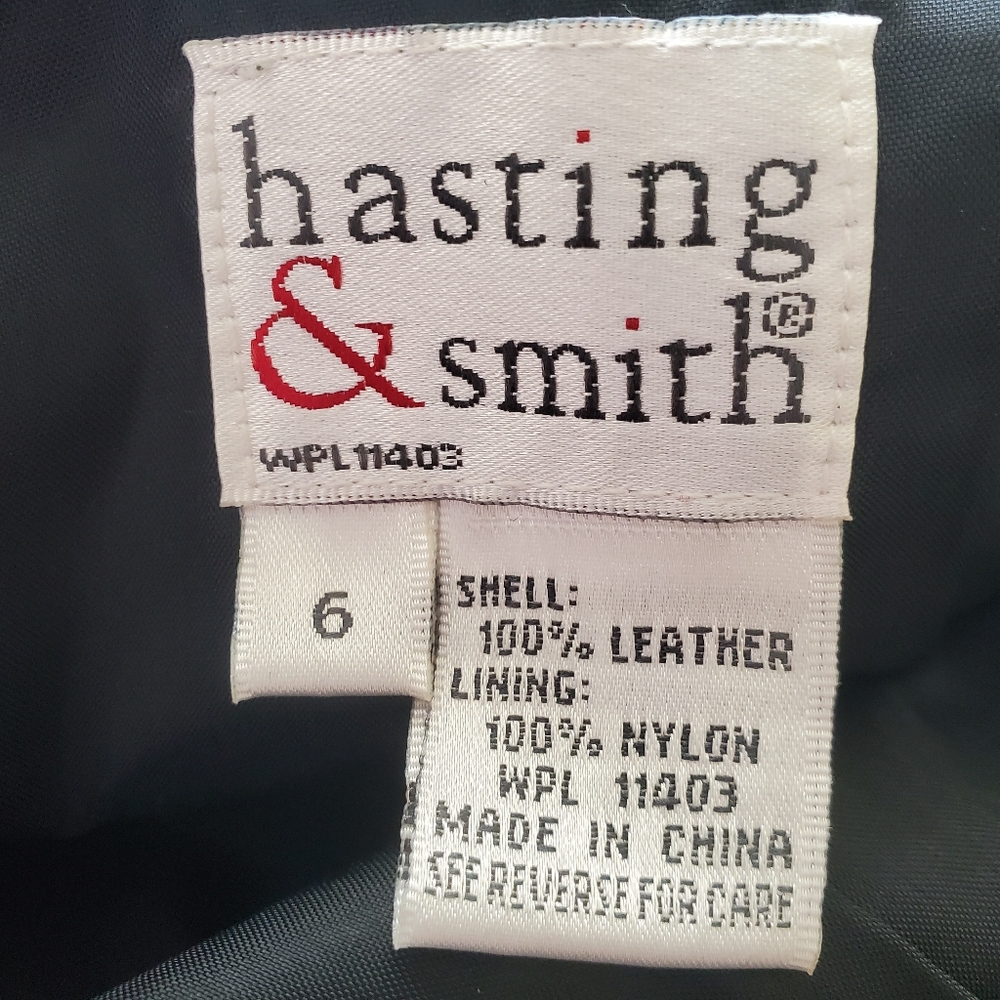 Vintage Hasting & Smith Black Suede Leather Pencil Skirt Size 6 - Picture 6 of 11